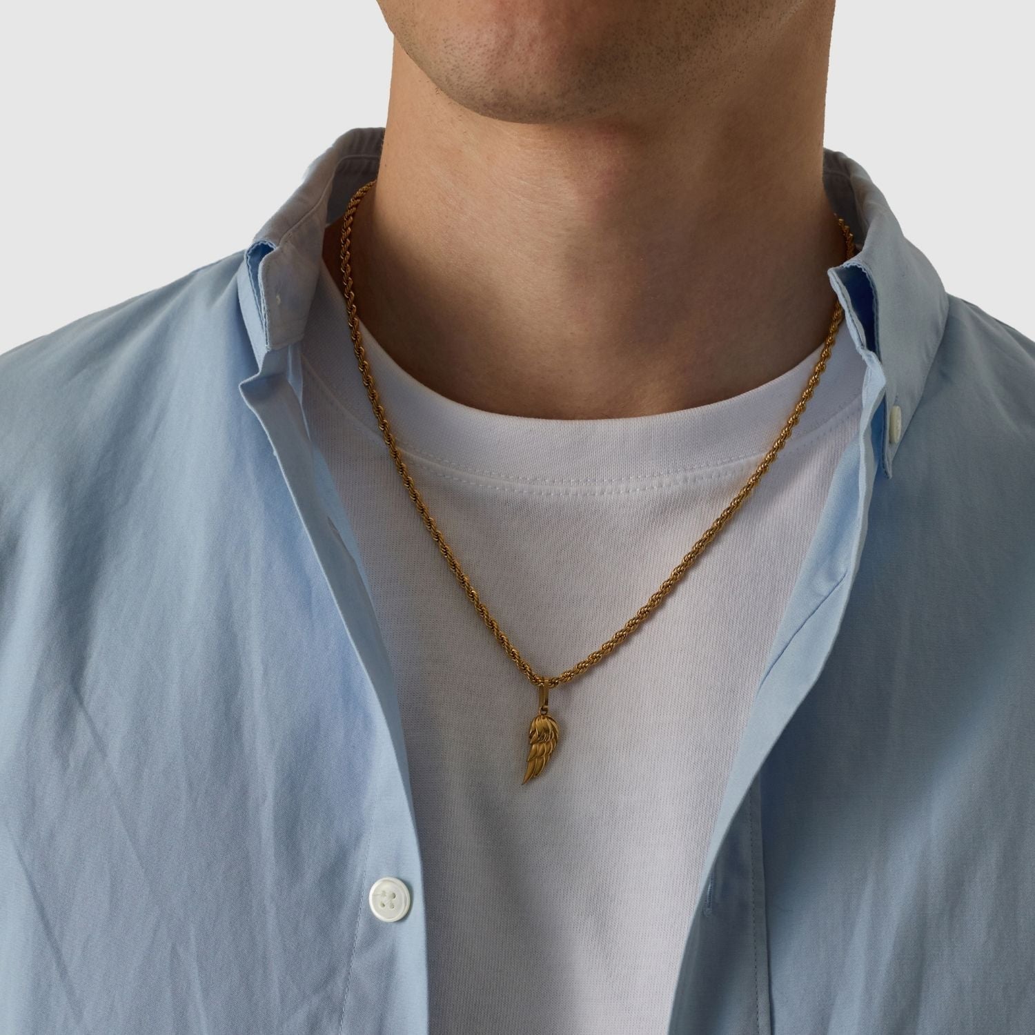 14K Gold Wing Pendant Necklace