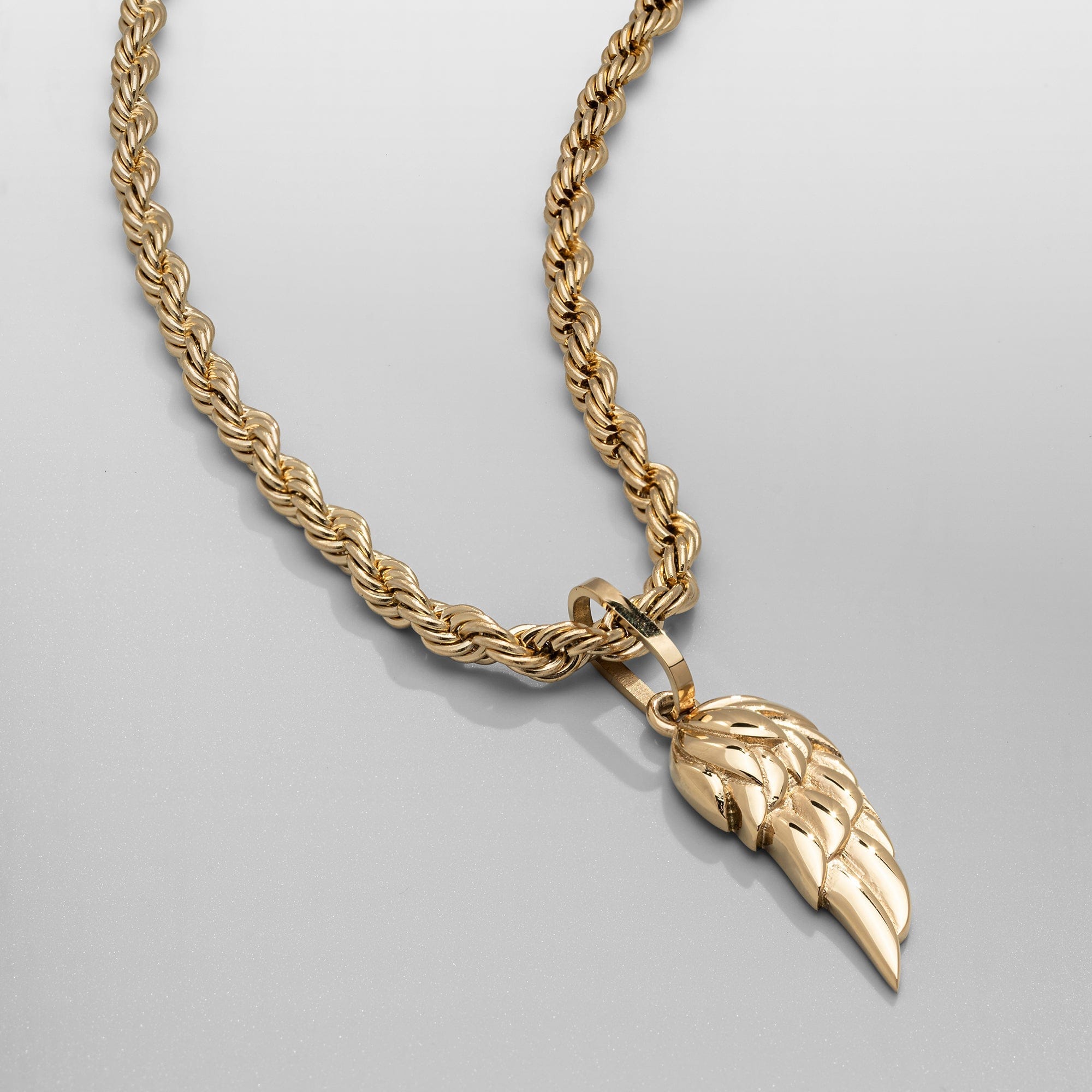 14K Gold Wing Pendant Necklace