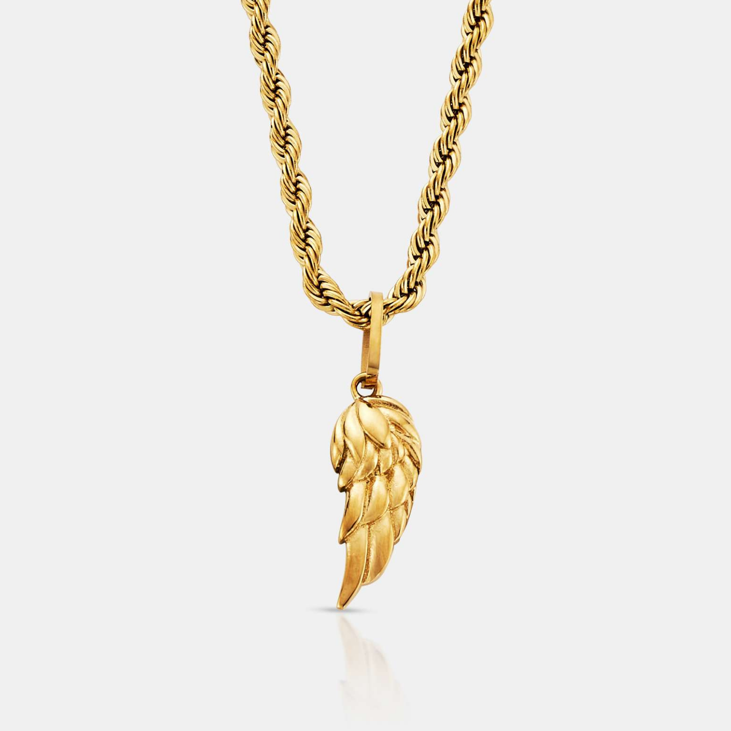 14K Gold Wing Pendant Necklace